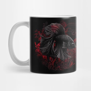 Betta fish and red ornament Mug